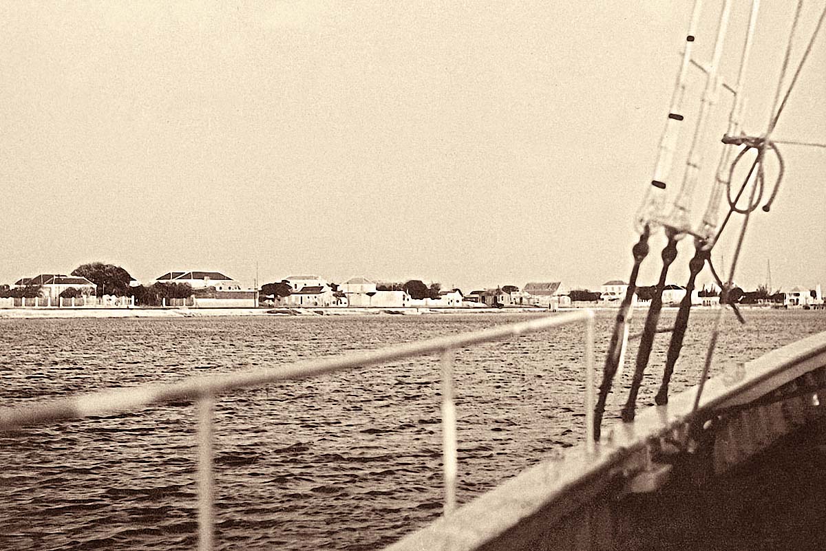 Panorama of Kralendijk from ship