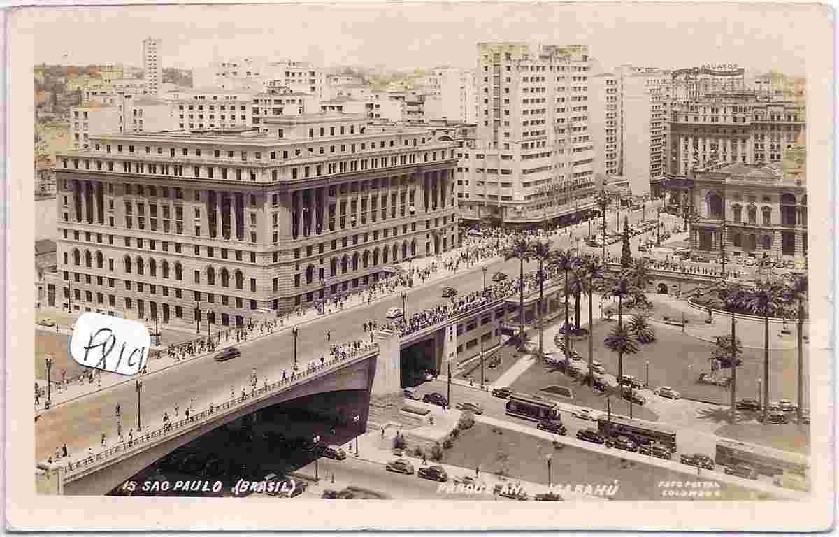 São Paulo. Panorama of the city park and bridge