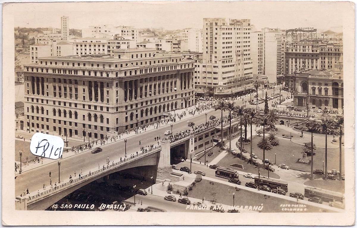 São Paulo. Panorama of the city park and bridge