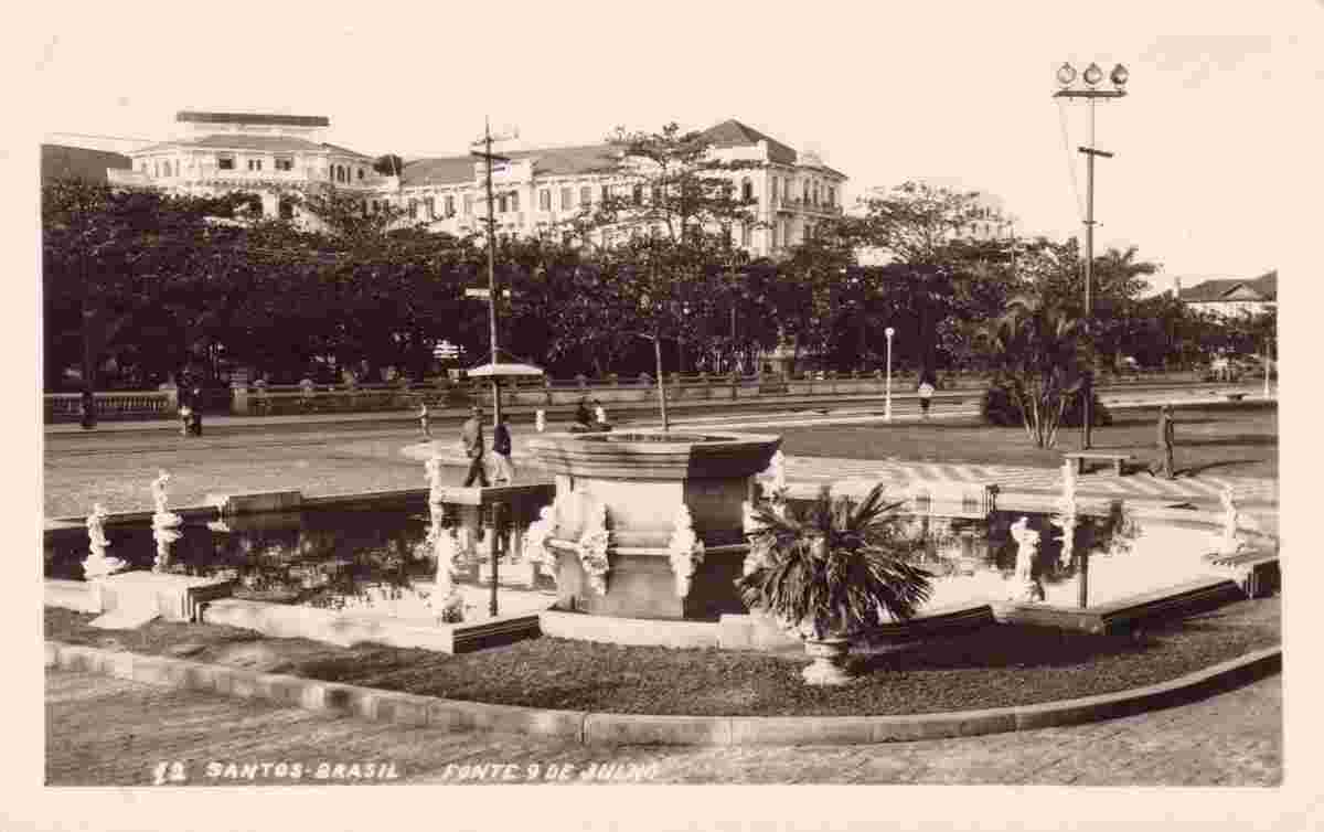 São Paulo. Santos - Park and Garden, Fountain, 1950