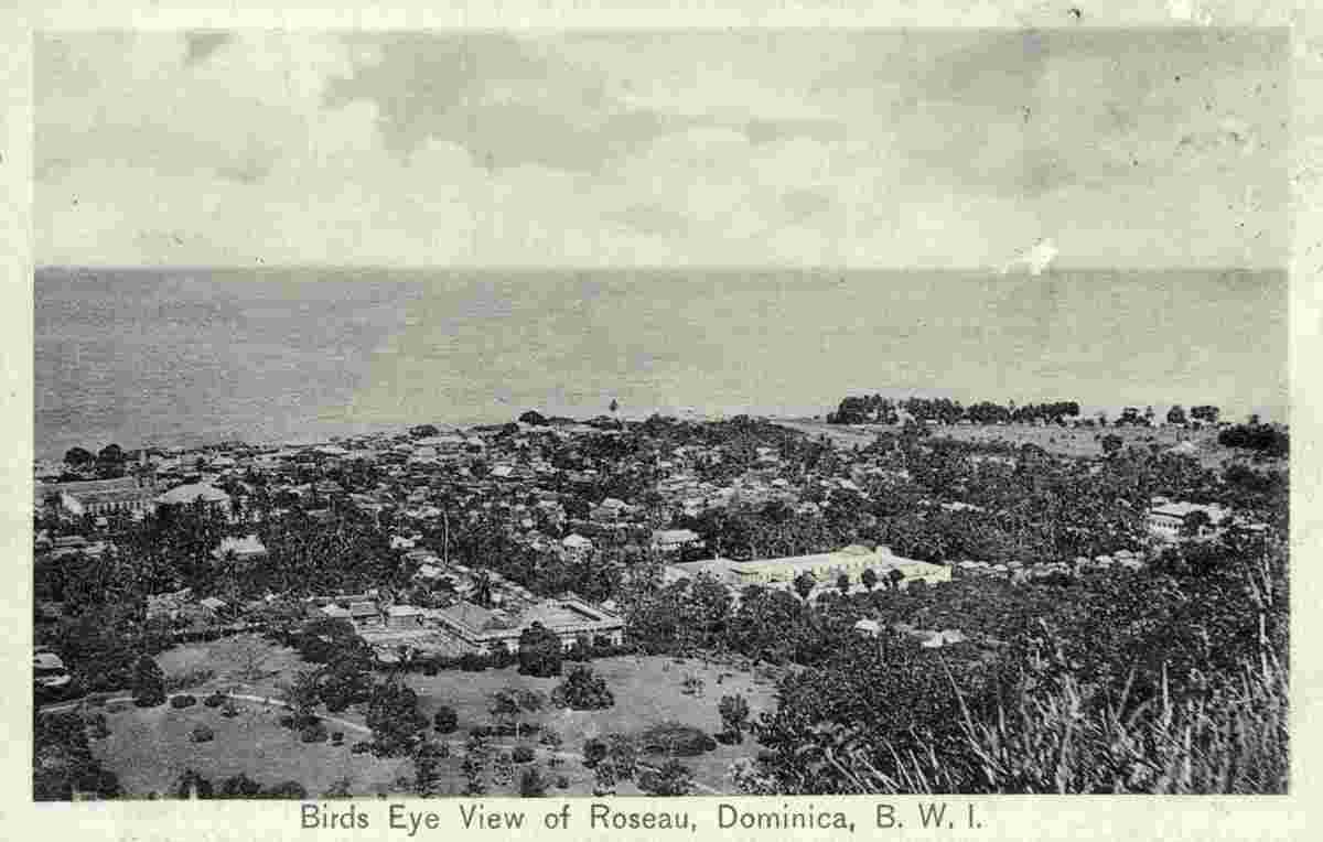 Roseau. Panorama of the city