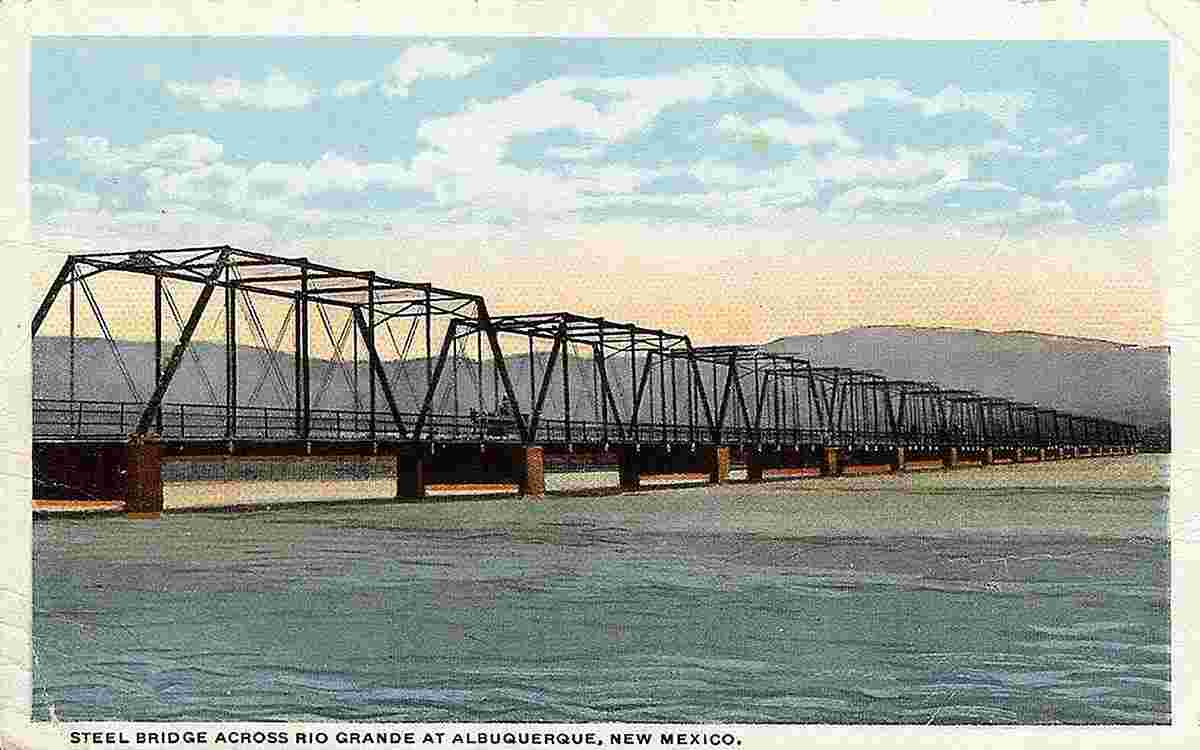 Albuquerque. Steel bridge across Rio Grande at Albuquerque