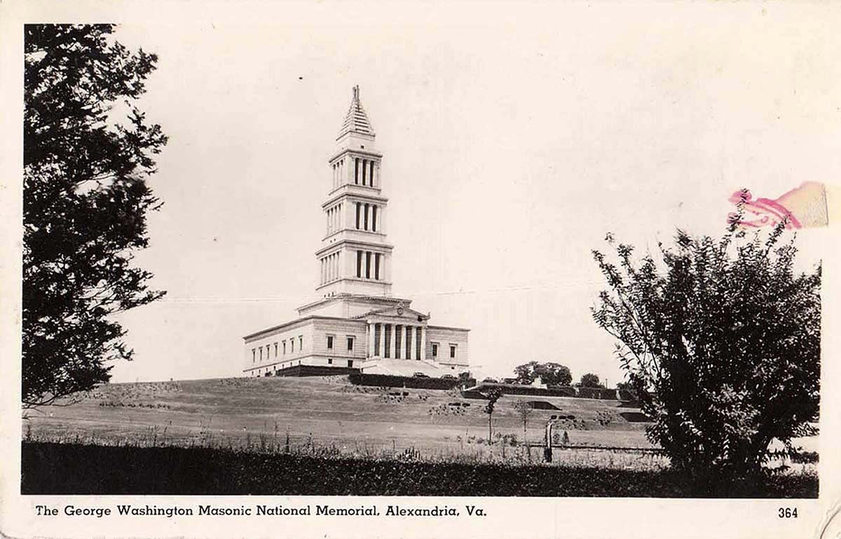Alexandria. George Washington Masonic National Memorial, 1920