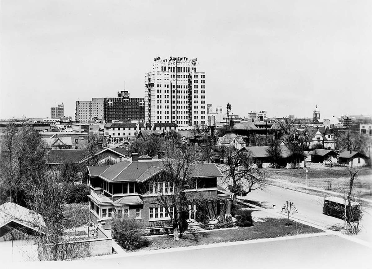 Amarillo. Atchison, Topeka and Santa Fe Railway Company's general office building, 1950s