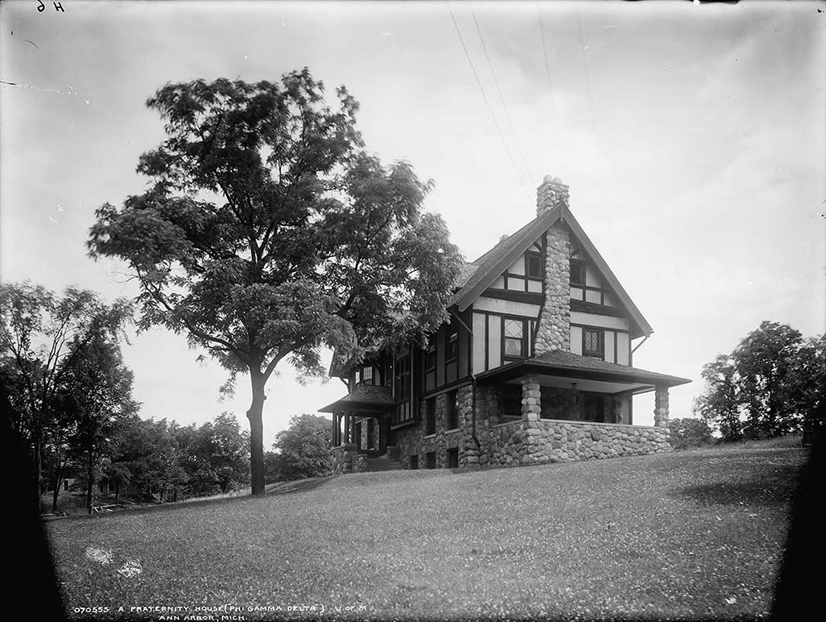 Ann Arbor. University of Michigan, A Fraternity house, Phi Gamma Delta, between 1900 and 1910