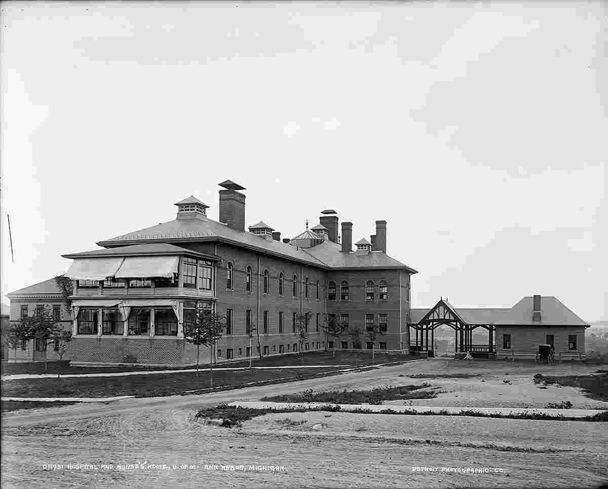 Ann Arbor. University of Michigan, Hospital and nurses' home, between 1880 and 1901