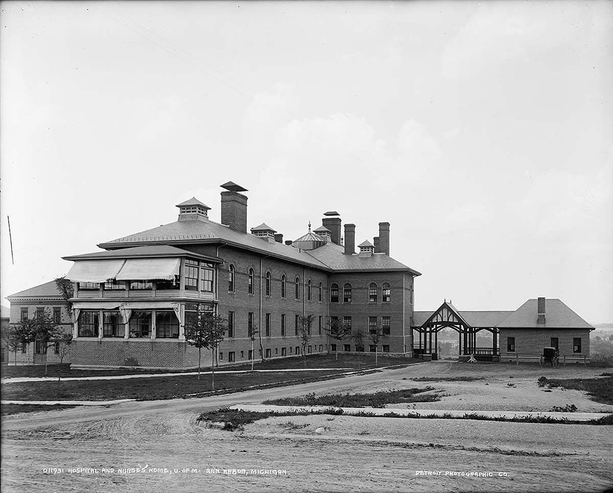 Ann Arbor. University of Michigan, Hospital and nurses' home, between 1880 and 1901