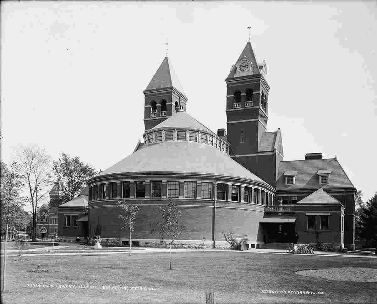 Ann Arbor. University of Michigan, Main library, between 1880 and 1901