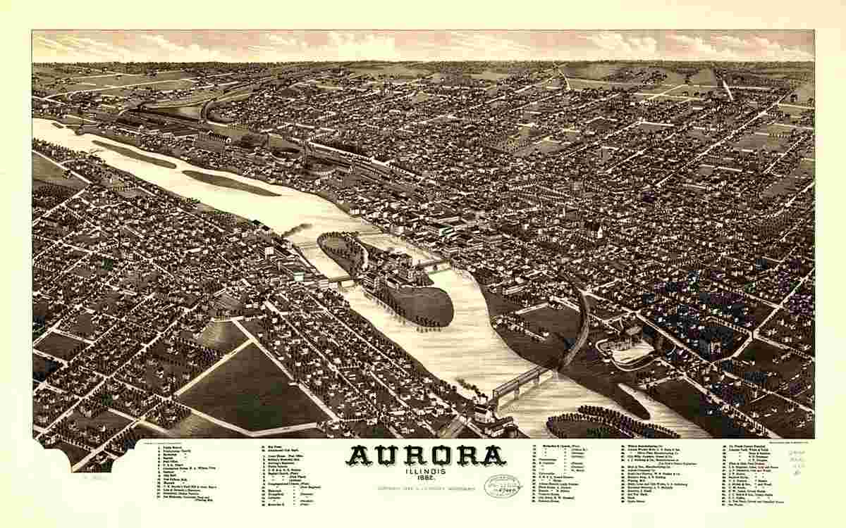 Aurora. Maps Aurora, 1882