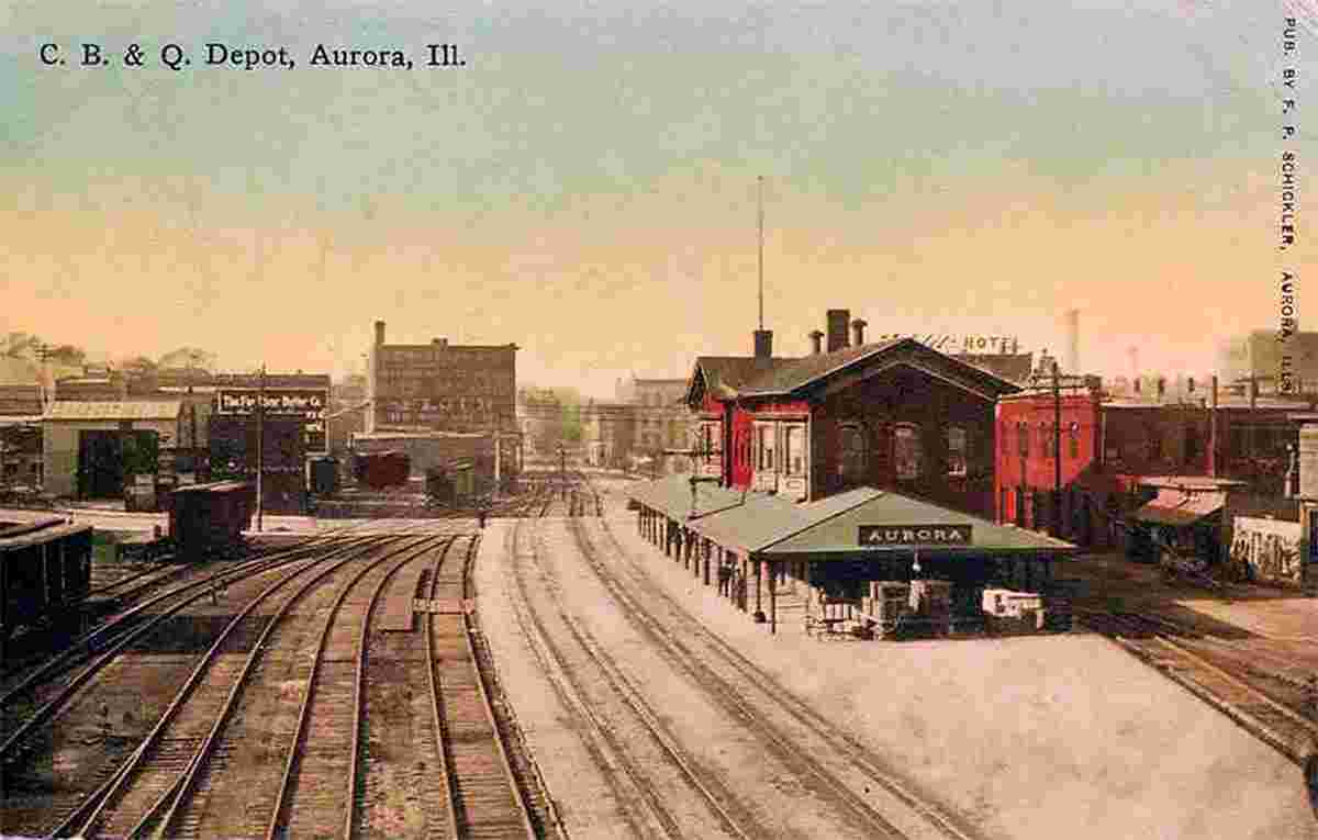Aurora. Rairoad station