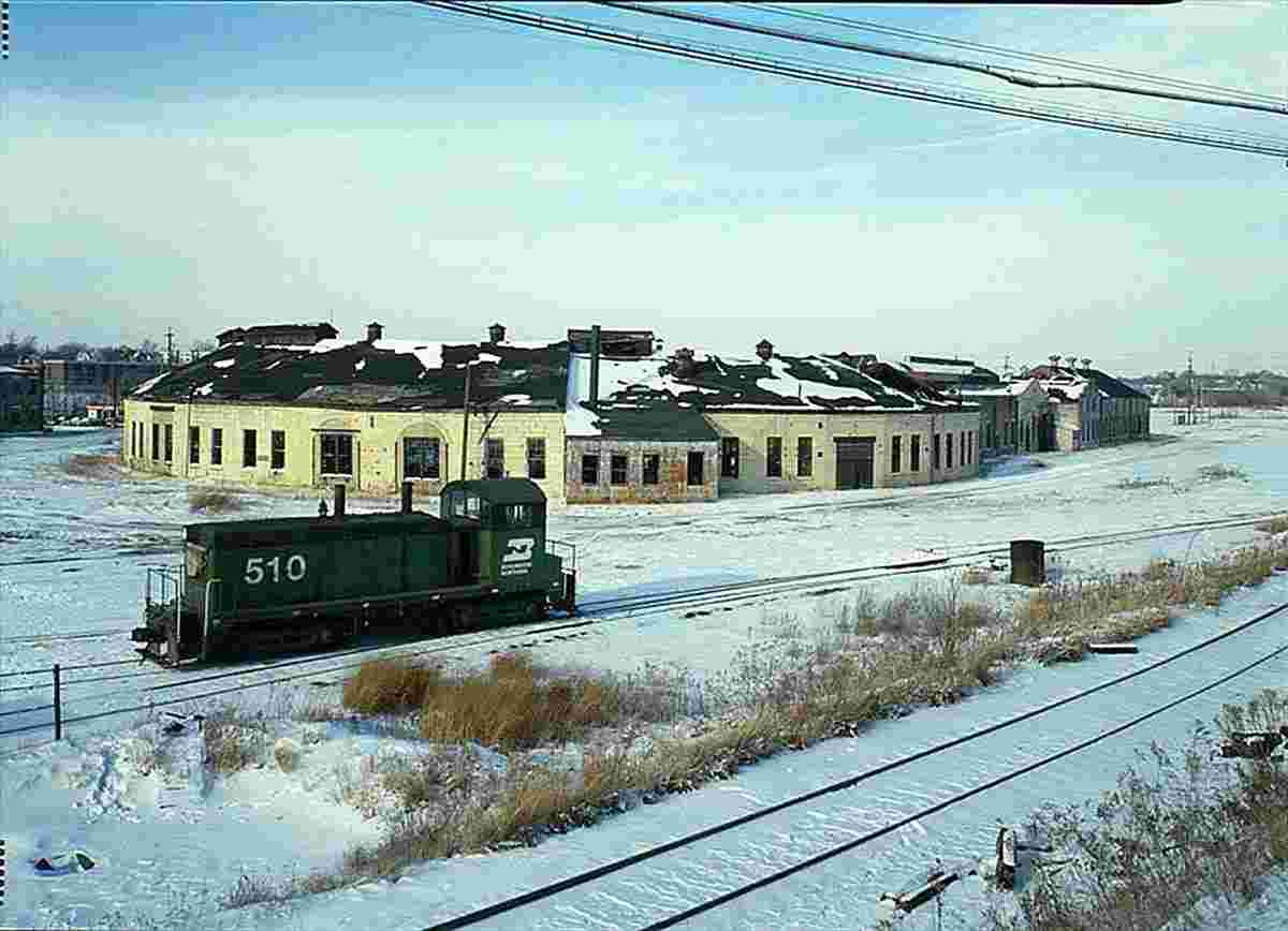 Aurora. Roundhouse & Shops, Broadway & Spring Streets