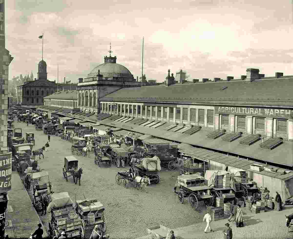 Boston. Quincy Market and Faneuil Hall, 1904