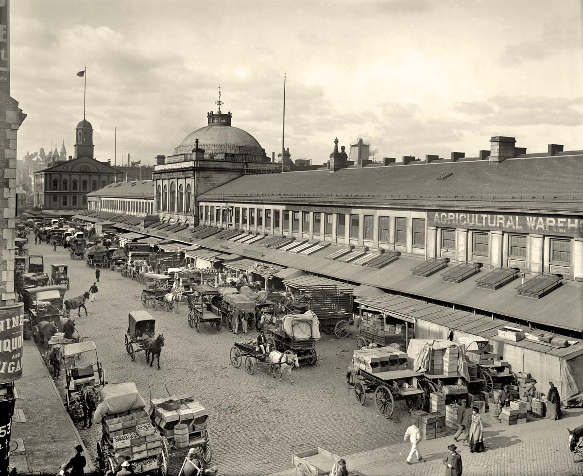 Boston. Quincy Market and Faneuil Hall, 1904