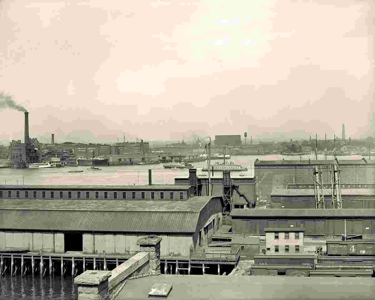 Boston. View to Harbor from East Boston, 1906