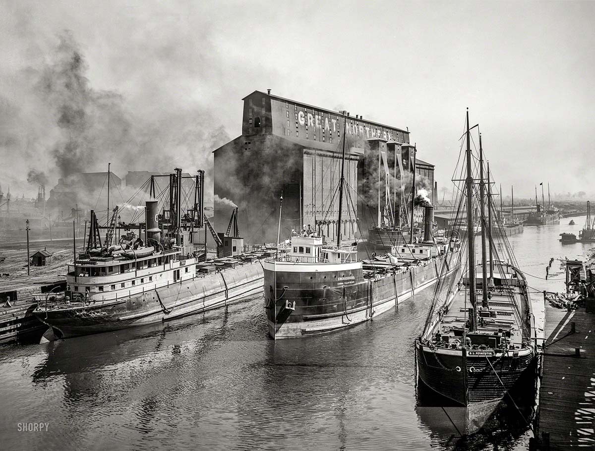 Buffalo. Great Northern elevator and shipping, circa 1900