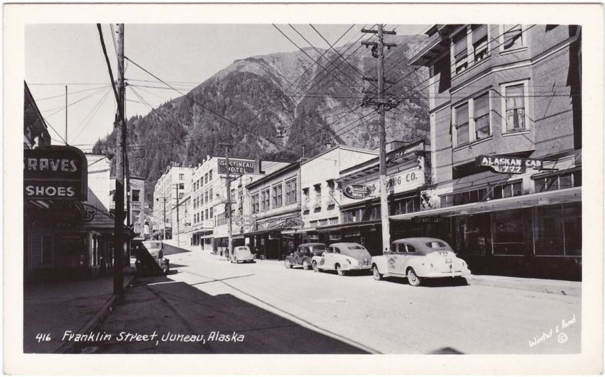 Juneau. Franklin Street, Business District, circa 1950