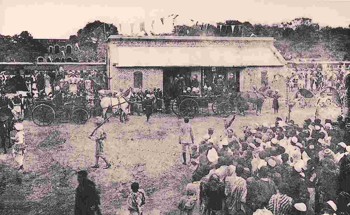 Dhaka. Old Fulbaria Rail Station turned into Bus Stand, 1904