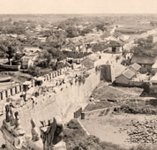 Beijing. Bird's-eye-view of the celebrated wall at Peking, circa 1900