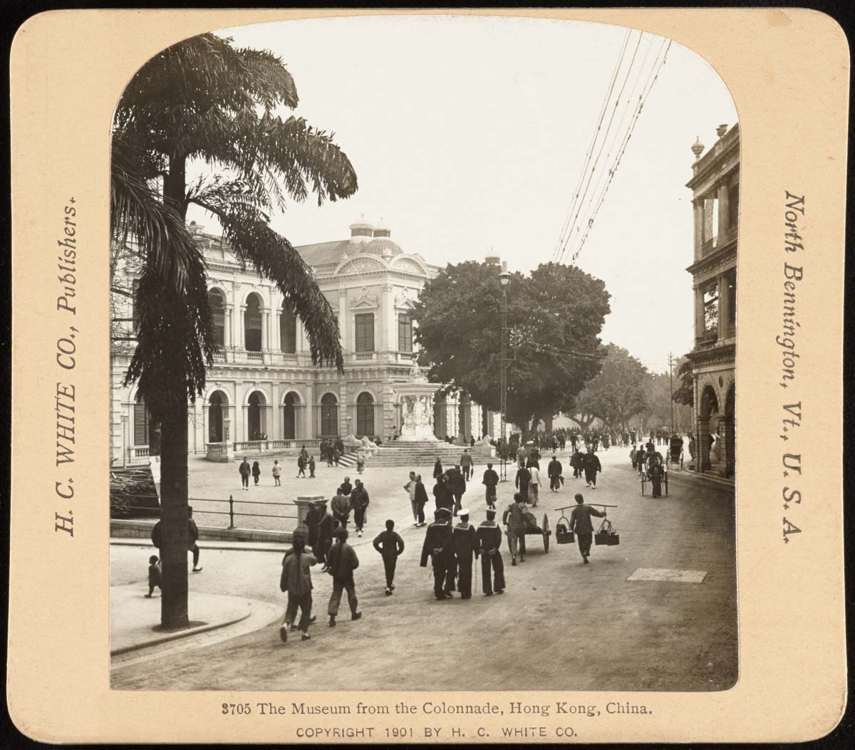 Hong Kong. View to museum from the Colonnade, between 1900 and 1910