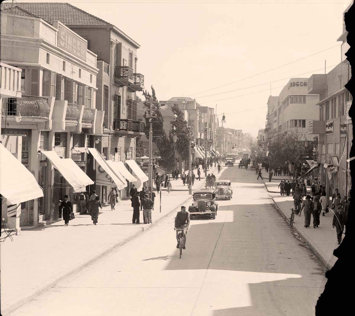 Tel Aviv. Panorama of the city street, between 1920 and 1946
