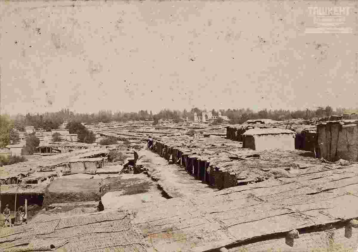 Tashkent. Part of the city and Beglyar Beg madrasa