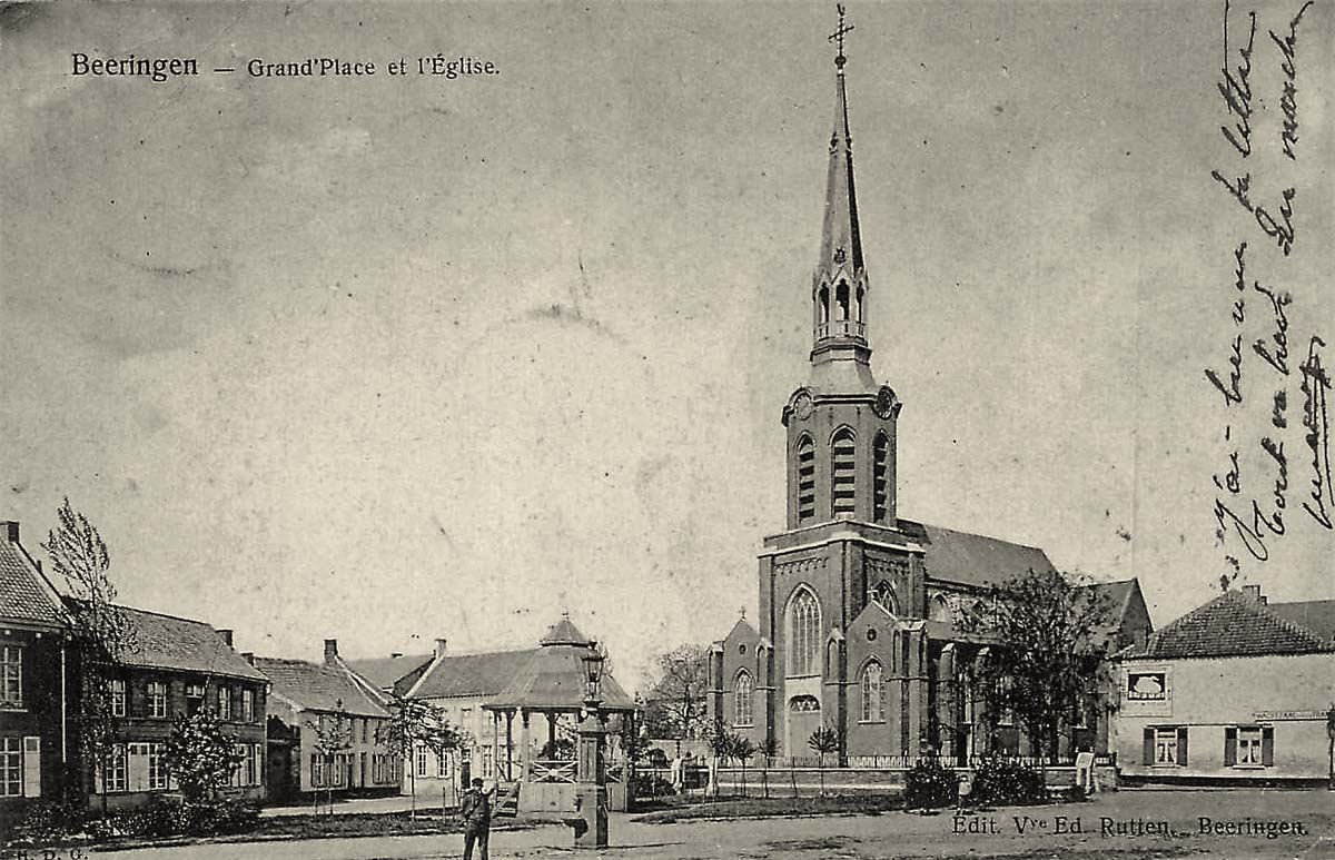 Beringen. Grand Place et l'Église