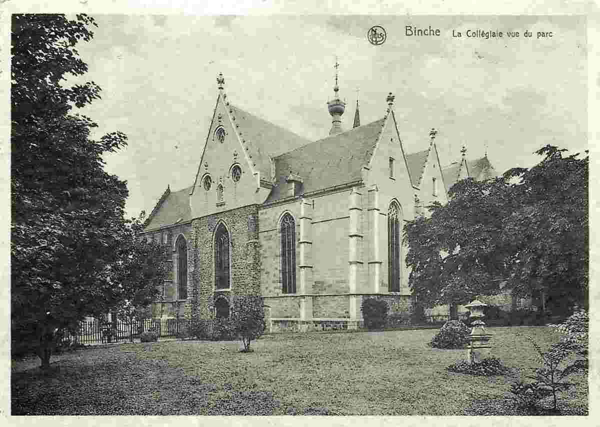 Binche. La Collégiale vue du Parc