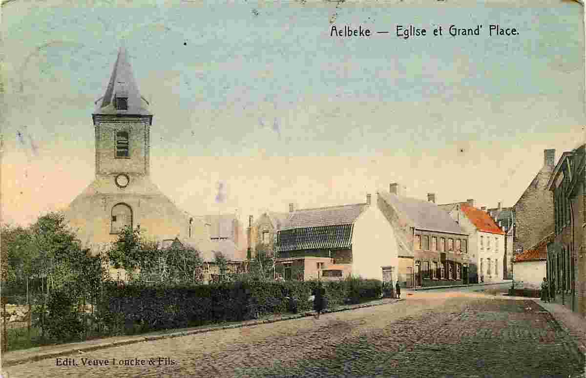 Courtrai. Aalbeke - L'Église et Grand Place