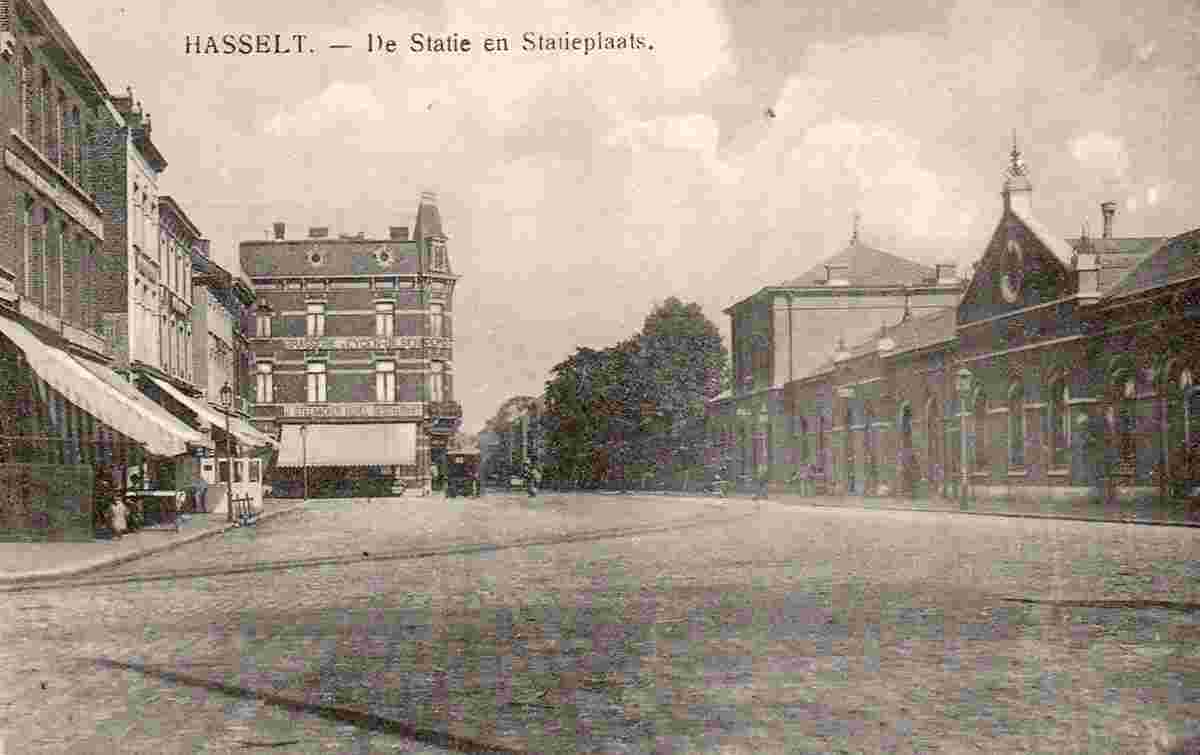 Hasselt. Railway Station and Station Place