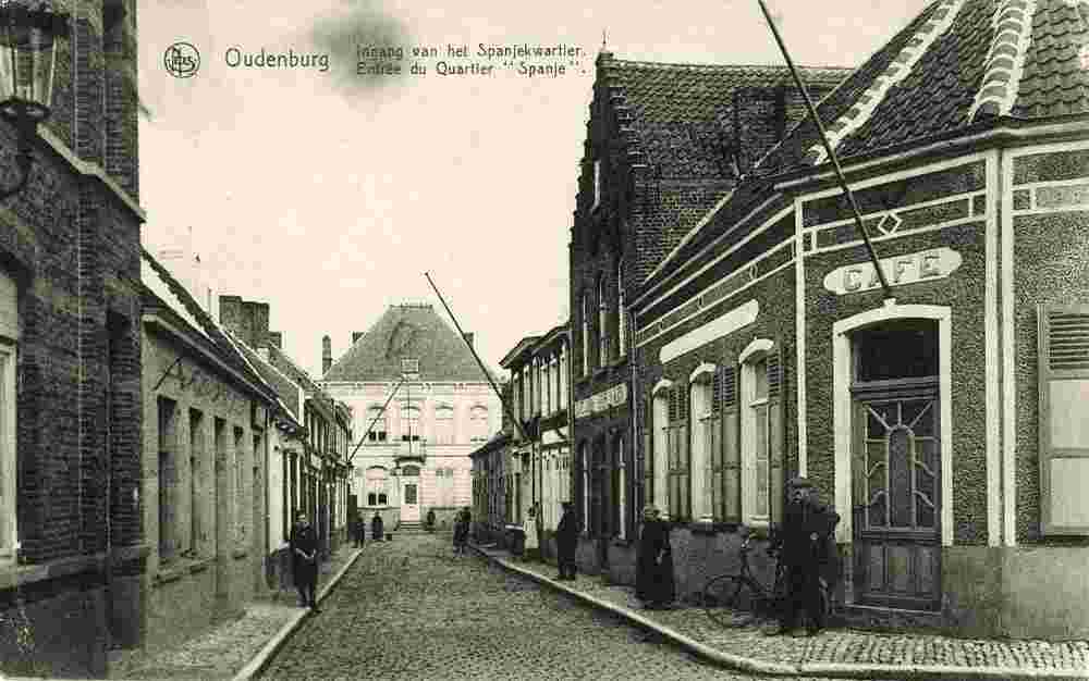 Oudenburg. Entrée du Quartier 'Spanie', Café