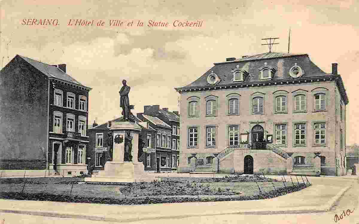 Seraing. Town Hall and John Cockerill Monument, 1911