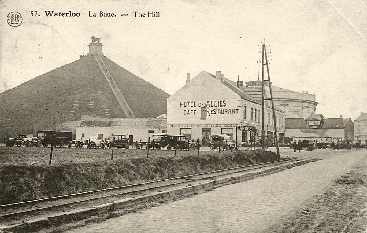 Waterloo. La Butte, Hotel des Allies, Cafe et Restaurant