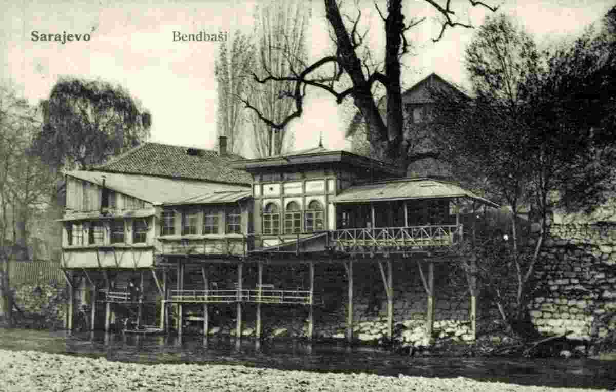 Sarajevo. Bentbaša - bent-embankment, dam along the Miljacka river