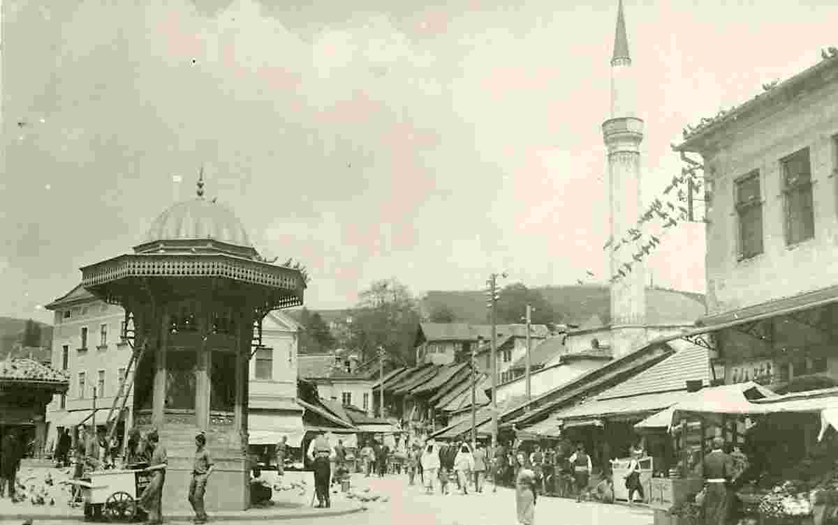 Sarajevo. Panorama of Place with Mosque
