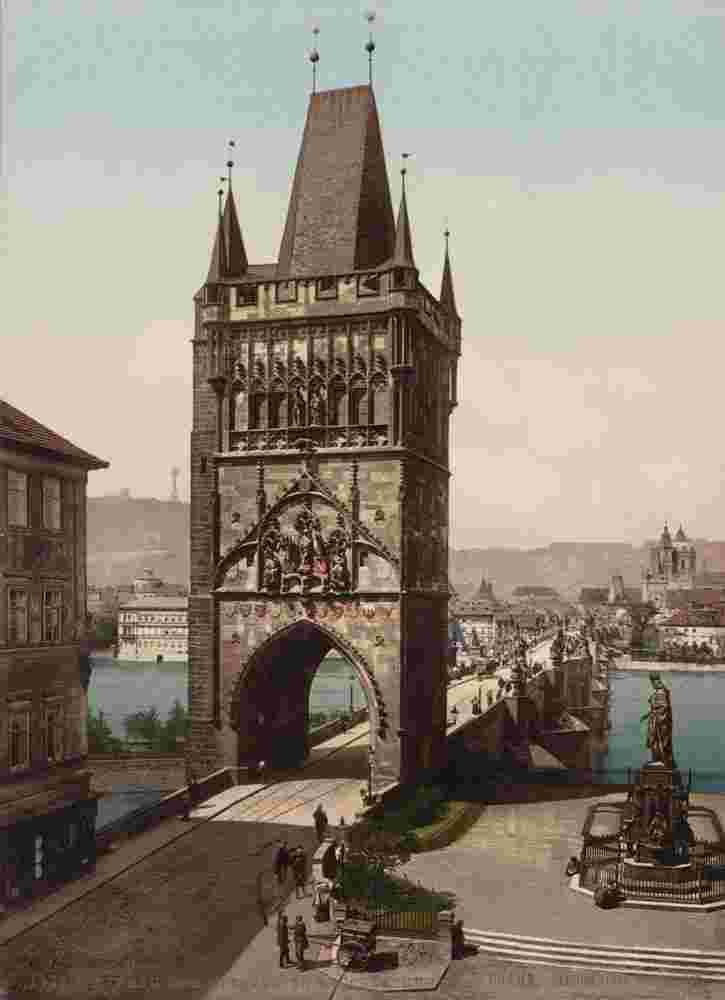Prague. The Old Town Bridge Tower, circa 1890