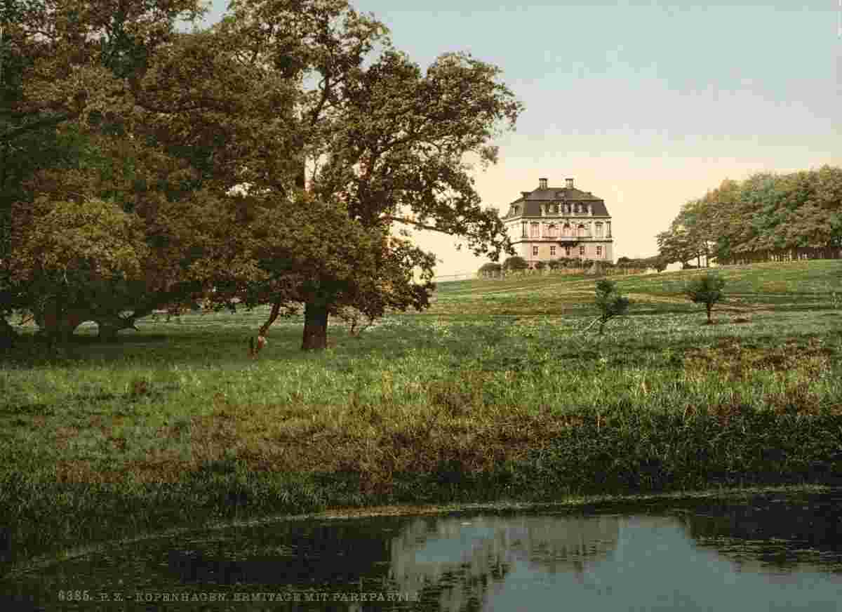 Copenhagen. Klampenborg Hermitage, with view of park, circa 1890