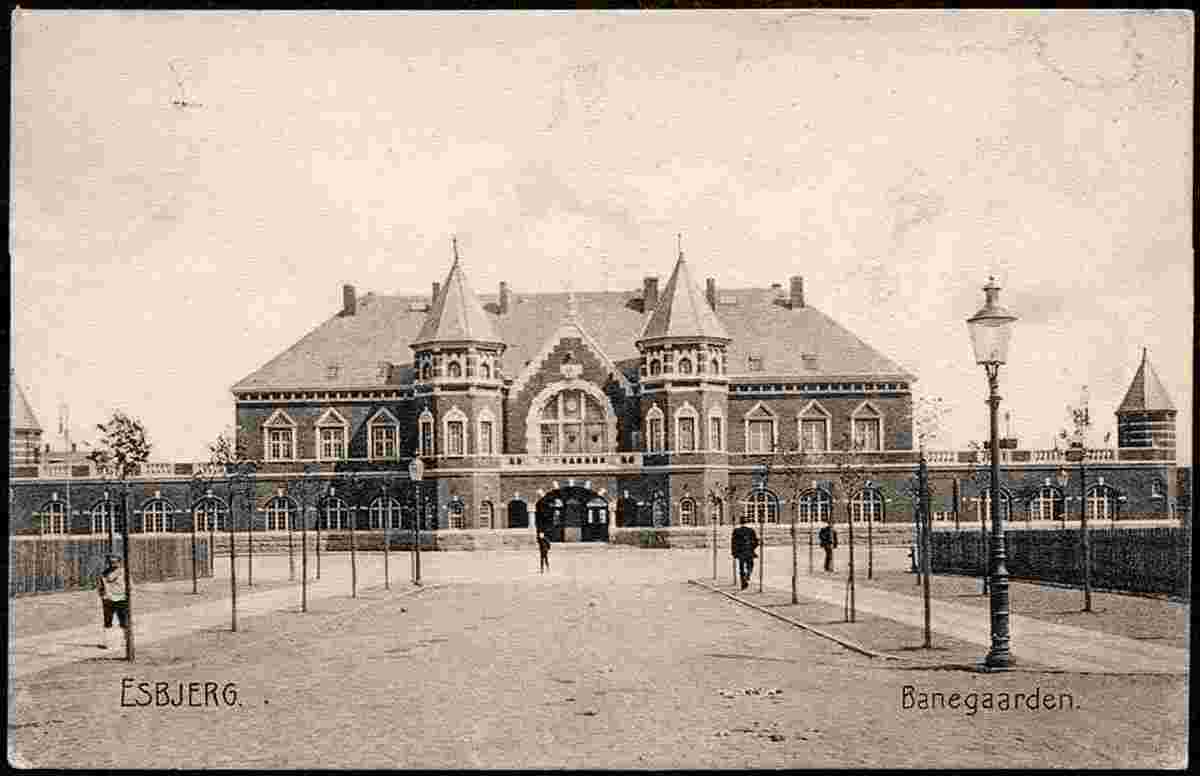 Esbjerg. Central Railway station square