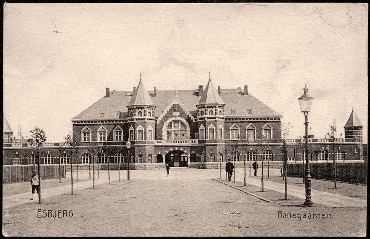 Esbjerg. Central Railway station square