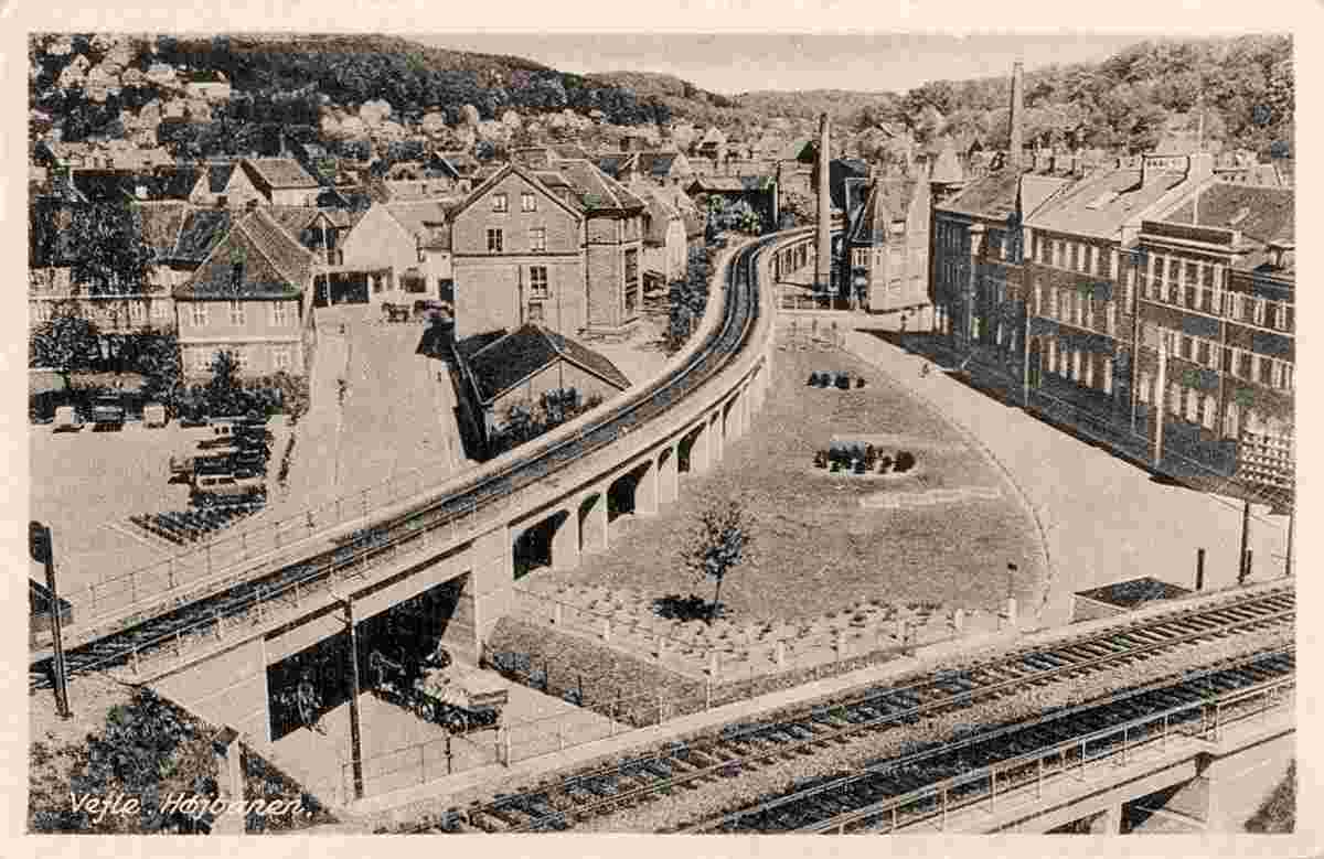 Vejle. Højbanen - Highway, railway road