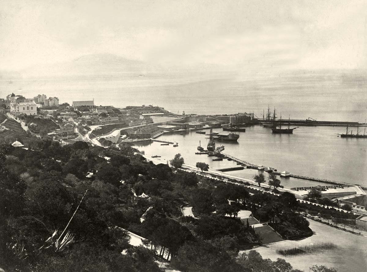 Gibraltar. View of the new pier, 1850