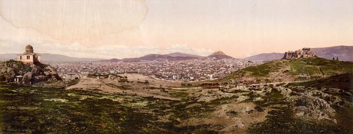 Athens. Panorama of the city between 1890 and 1910