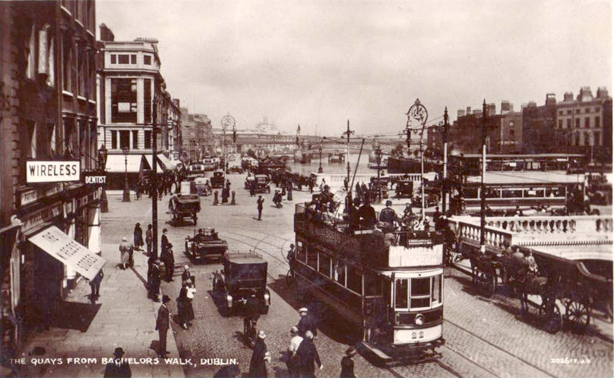 Dublin. The Quays from Bachelors Walk, 1929