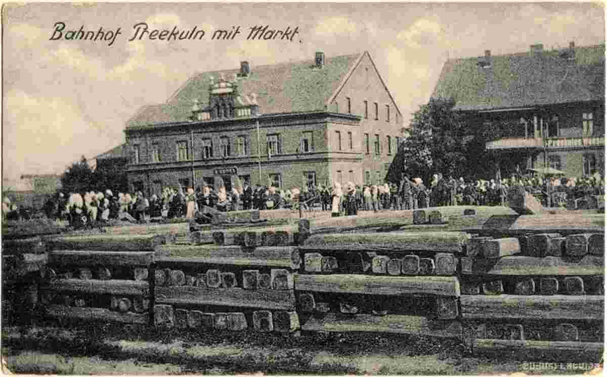 Priekule. Market on Station Square