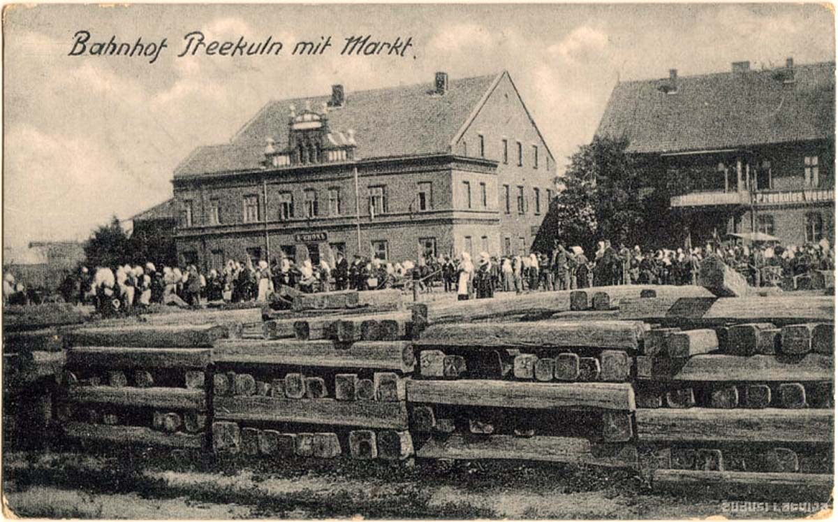 Priekule. Market on Station Square