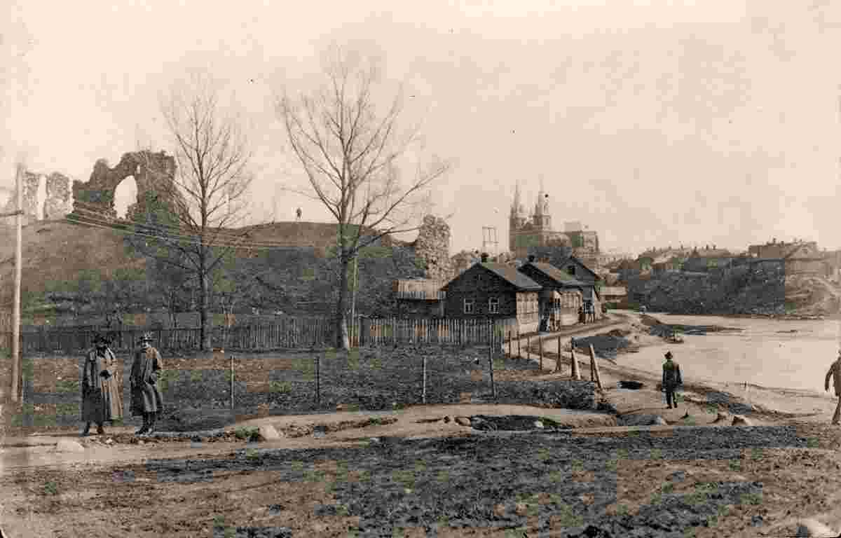 Rezekne. View of Castle hill and Roman Catholic Church