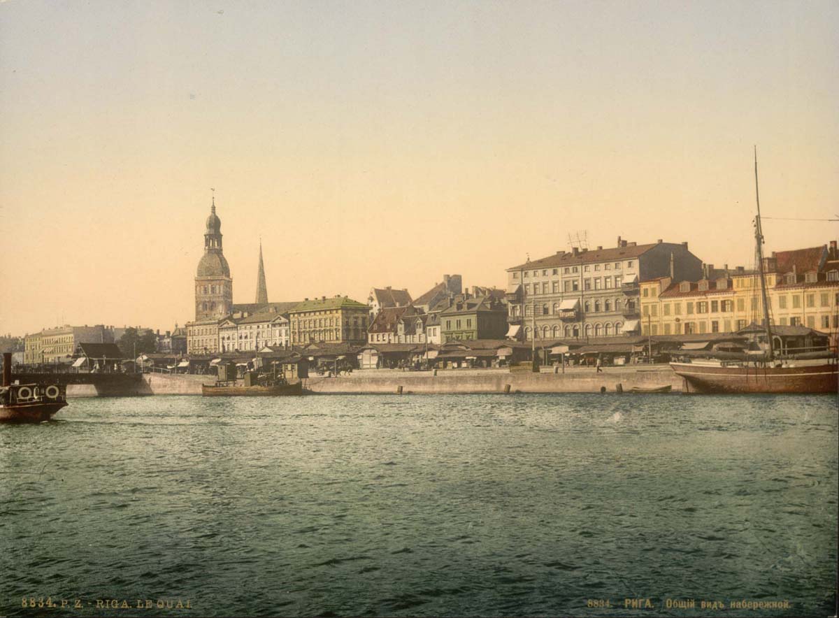 Riga. Panorama by the quay, circa 1890