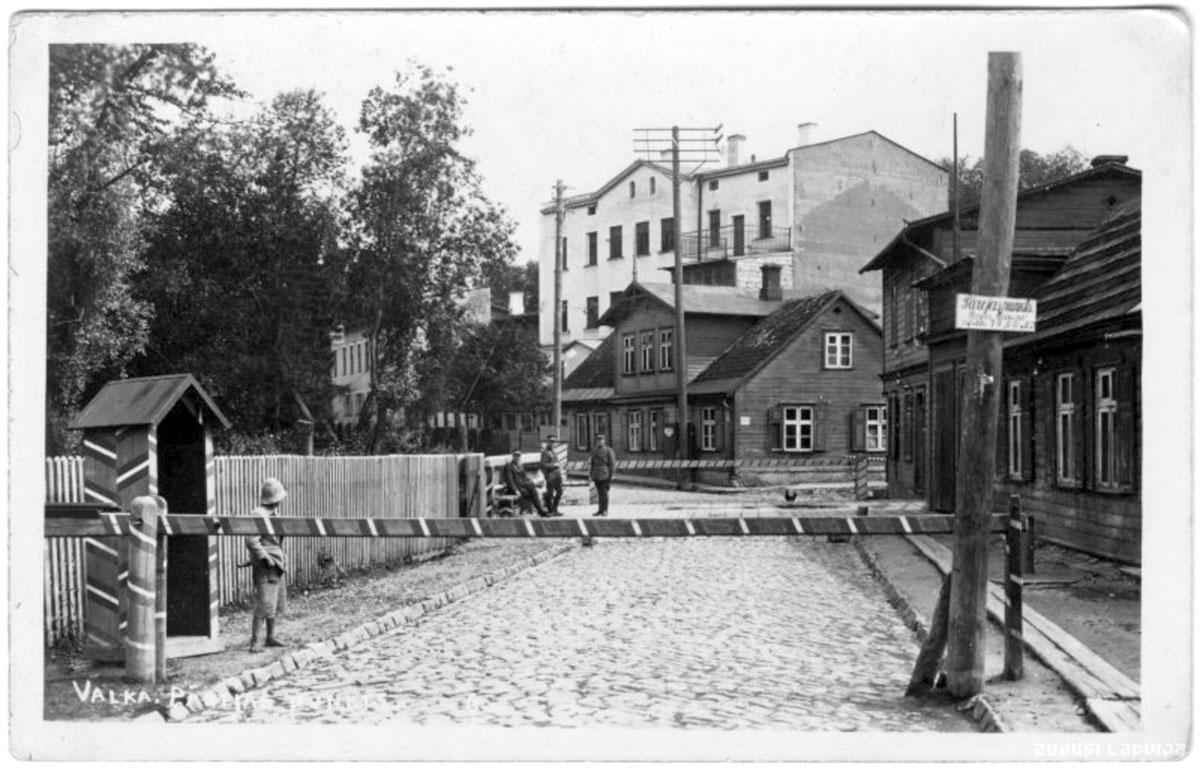 Valka. The border between the cities Valka (Latvia) and Valga (Estonia)