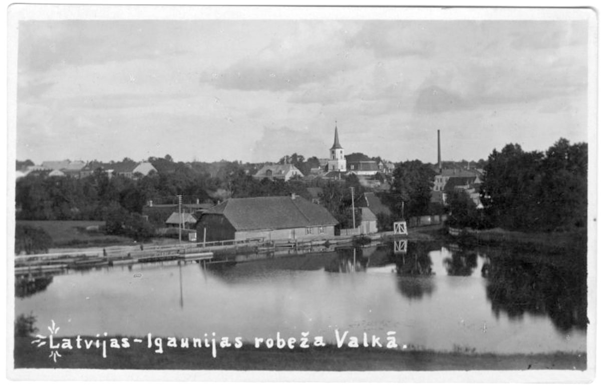 Valka. The border between the cities Valka (Latvia) and Valga (Estonia)