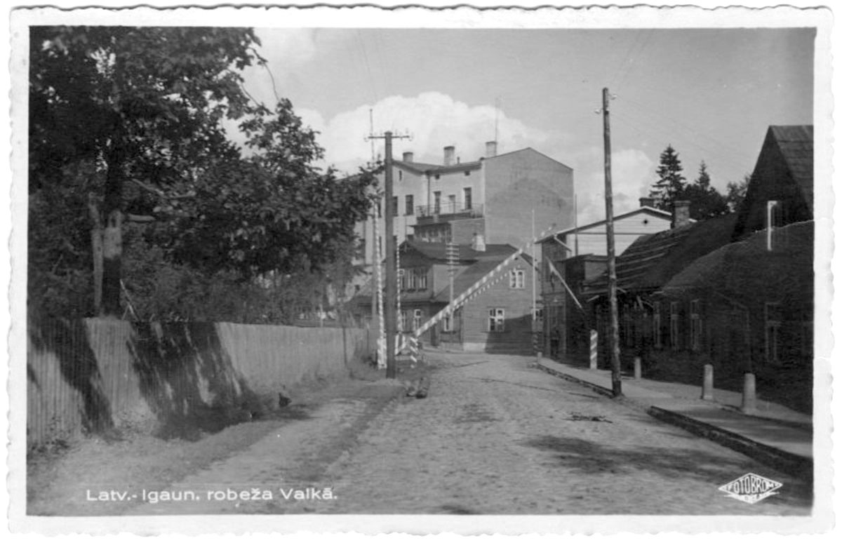 Valka. The border between the cities Valka (Latvia) and Valga (Estonia)