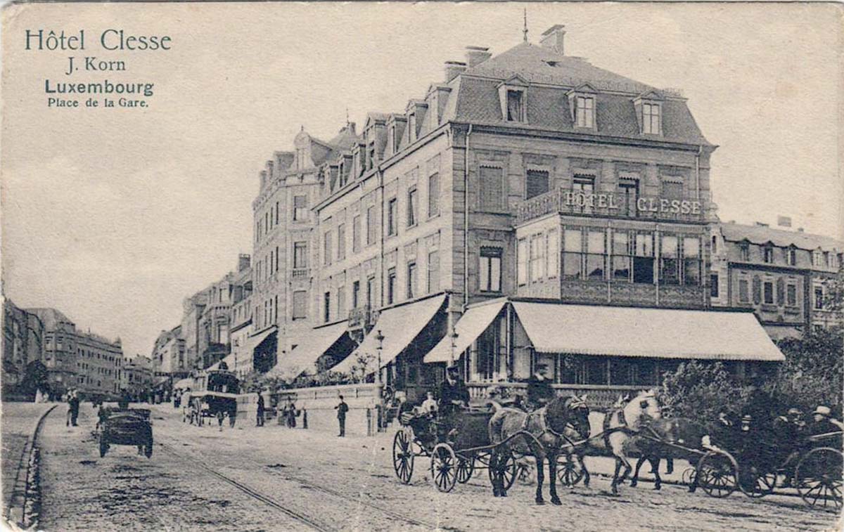 Luxembourg City. Hotel 'Clesse' by J. Korn, Station Square